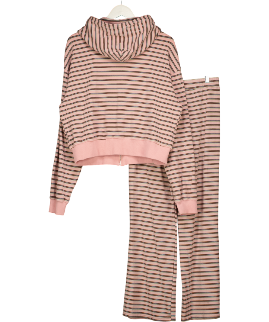 WHITE FOX Pink 2-piece Looking Zip Front Hoodie (uk M/l)  & Joggers (uk M) Set UK M/L