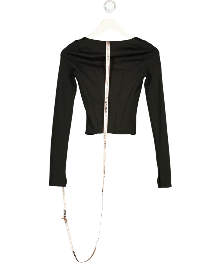 House of CB The Long Sleeve Balconette Black Corset Top UK XS