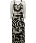 Warehouse Black Rayon Zebra Rope Halter Neck Maxi Dress UK 6
