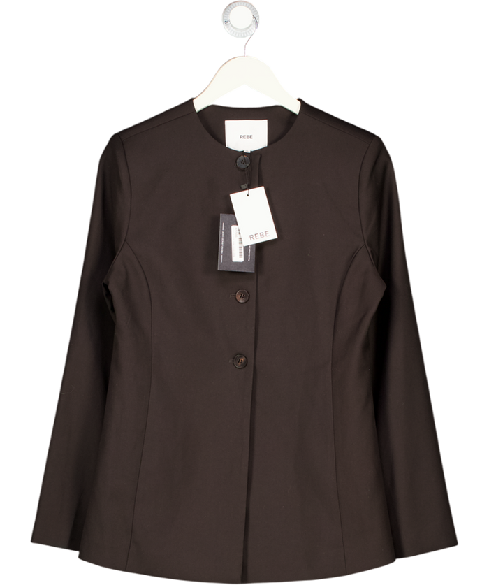 REBE Black Inness Collarless Blazer UK S