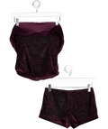 WHITE FOX Burgundy Red Velvet Hoptpants (uk S) And Bustier Top ( Uk M) Set UK S/M