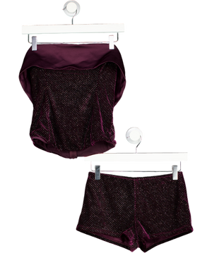 WHITE FOX Burgundy Red Velvet Hoptpants (uk S) And Bustier Top ( Uk M) Set UK S/M