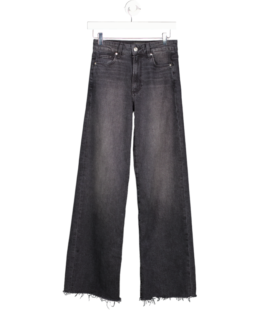 PAIGE Anessa 31” Wide-leg Jeans In Viper Black Distressed W24