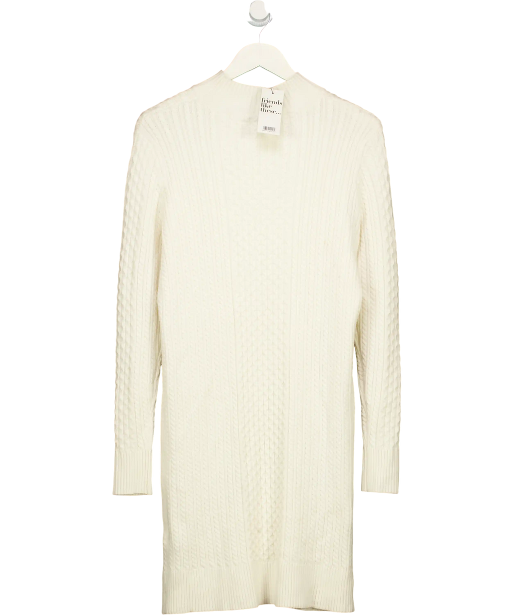 FRIENDS LIKE THESE Cream Cable Knit Long Sleeve Midi Dress UK 10