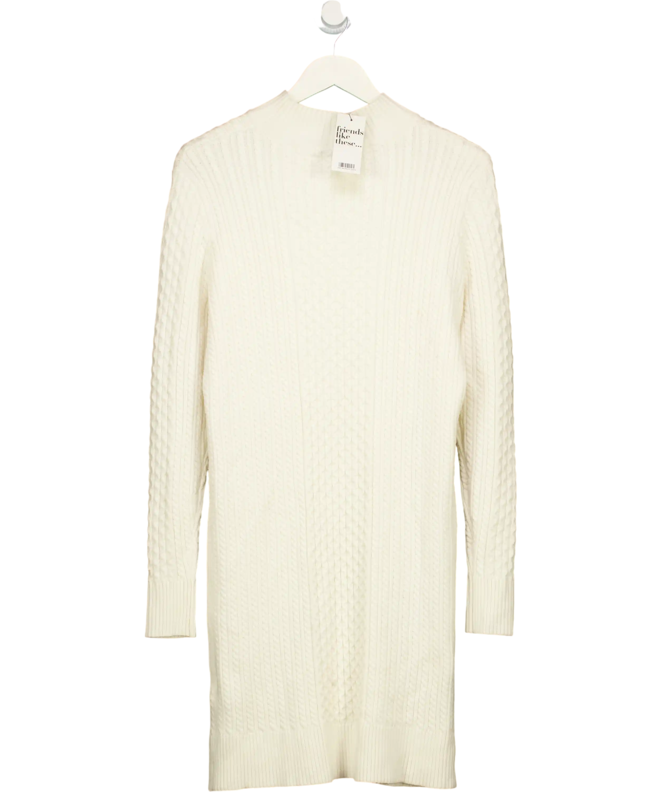 FRIENDS LIKE THESE Cream Cable Knit Long Sleeve Midi Dress UK 10