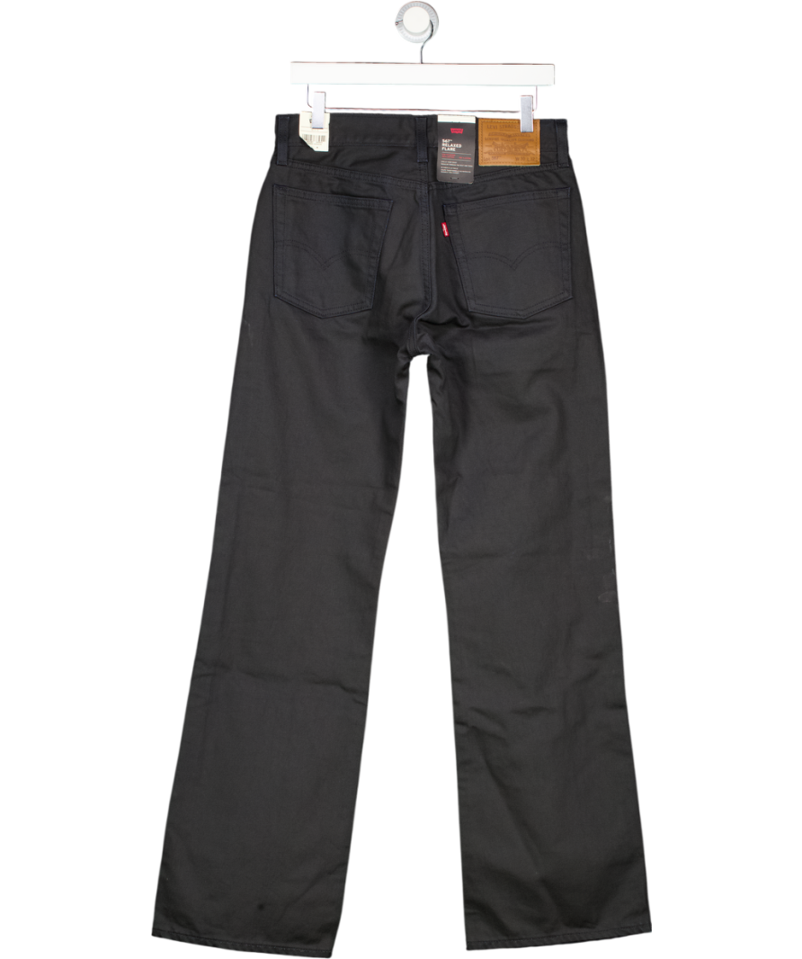 levis Black 567 Relaxed Flare Coated Jeans W30