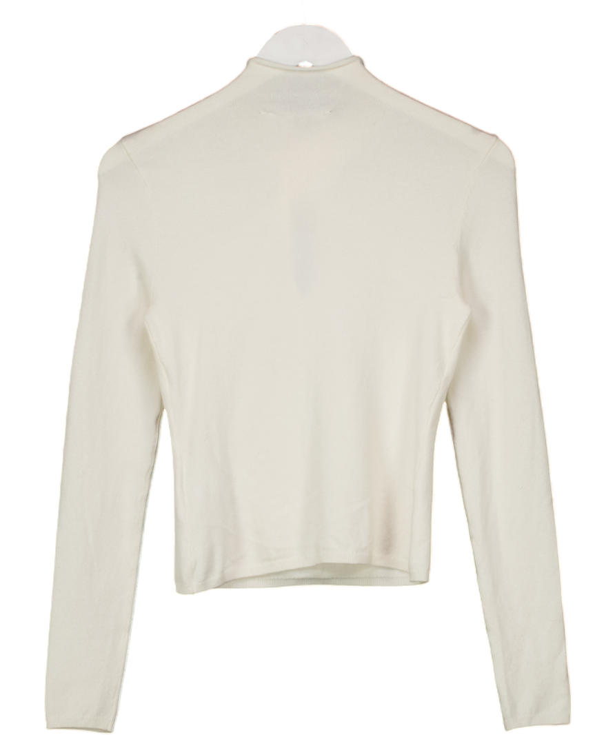 Abercrombie & Fitch White Keyhole Mini Mockneck Sweater UK XS