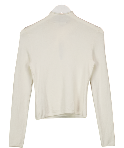 Abercrombie & Fitch White Keyhole Mini Mockneck Sweater UK XS