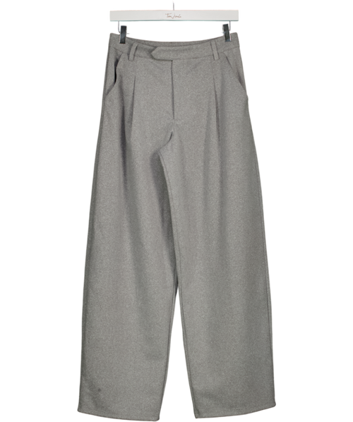 ASOS Grey Design Brushed Barrel Leg Tailored Trouser UK 8