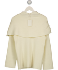 PRETTY LAVISH Cream Tarla Exaggerated Drape Knit Jumper UK XS