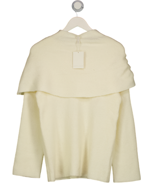PRETTY LAVISH Cream Tarla Exaggerated Drape Knit Jumper UK XS