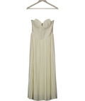 House of CB Cream Amorata Ivory Pleated Maxi Dress UK S