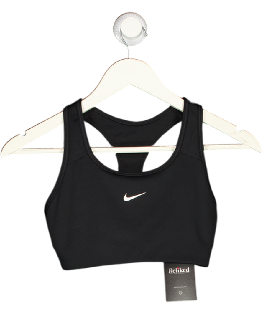 Nike Black Swoosh Racerback Sports Bra UK S