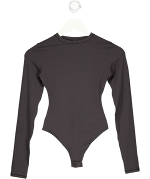 SKIMS Charcoal Grey Fis Everybody Long Sleeve Bodysuit UK XS