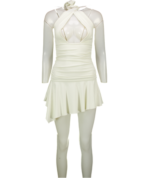 Mars the Label Cream Halter Neck Mini Dress UK 8