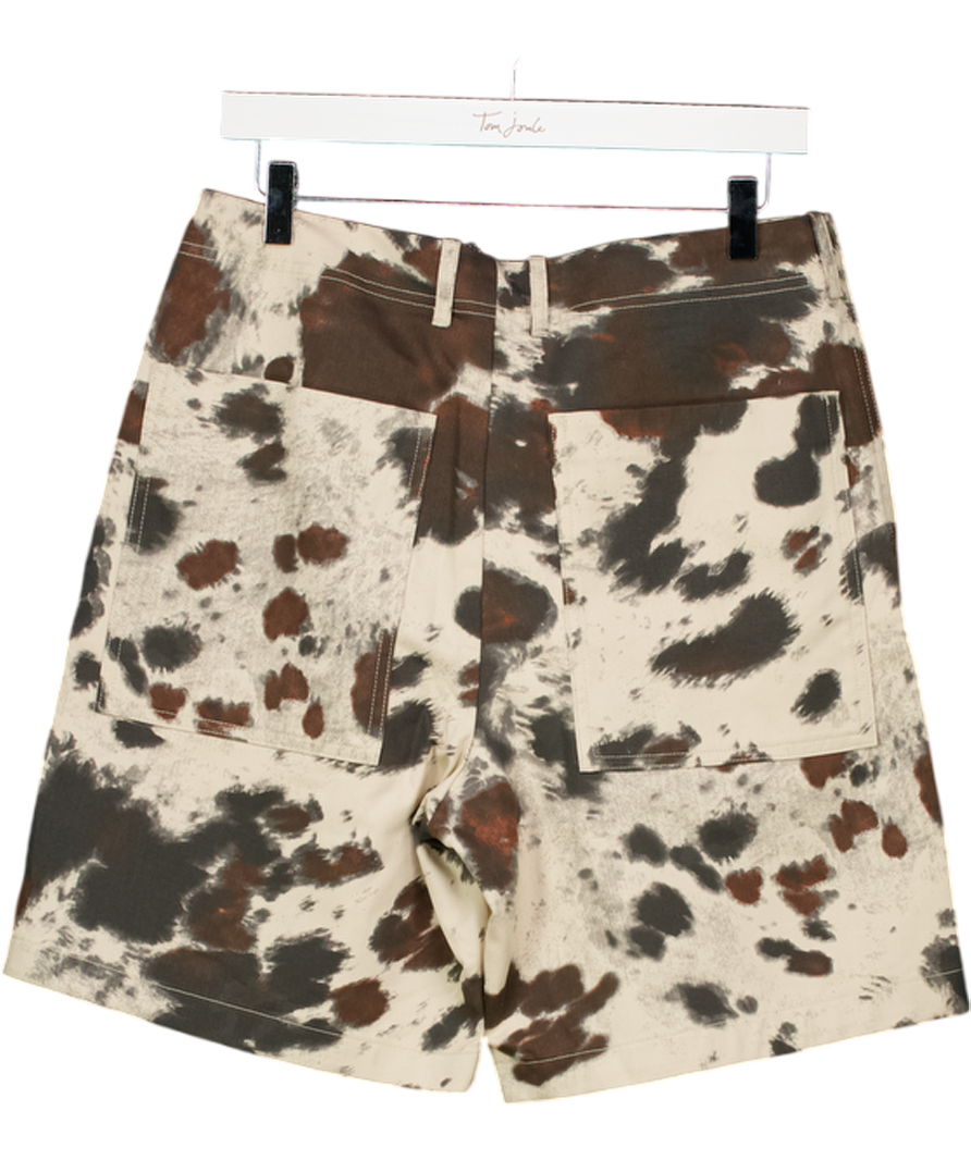 ZARA Brown Animal Print Bermuda Shorts UK 10