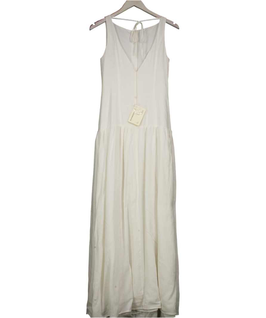 PEPPERMAYO White Meggie Linen Maxi Dress UK 10