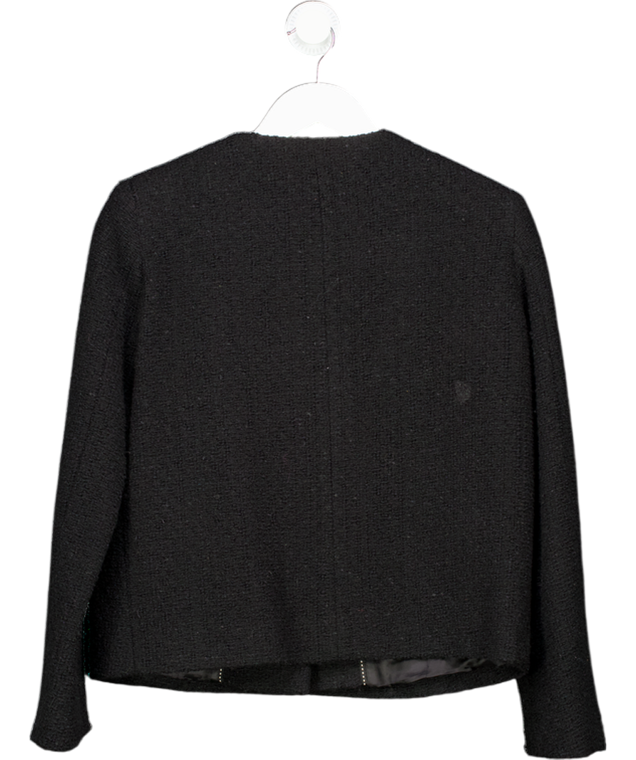 GERARD DAREL Black Boucle Tweed Jacket With Gold Button Detail Fr36 UK 8