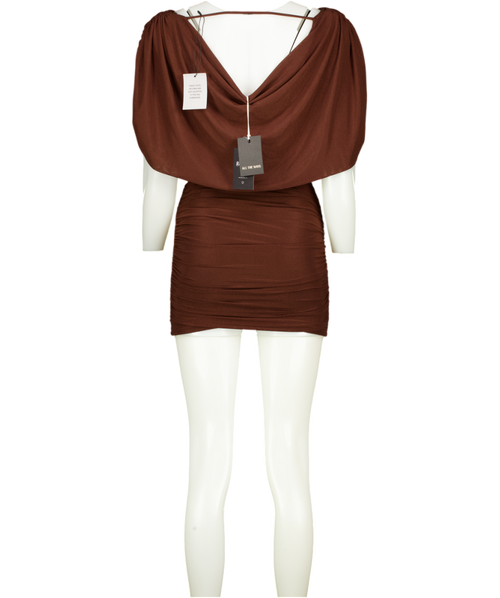 ALL THE WAYS Brown Camille Mini Dress UK XXS