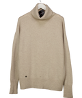 Lucy Nagle Beige X The Fashion Bug Grey Oversize Virgin Wool & Cashmere Blend Roll Neck Jumper UK XS/S