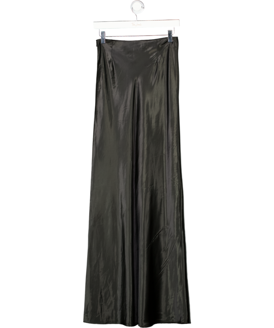PAPER MOON SEOUL Black Satin Maxi Slip Skirt UK XS