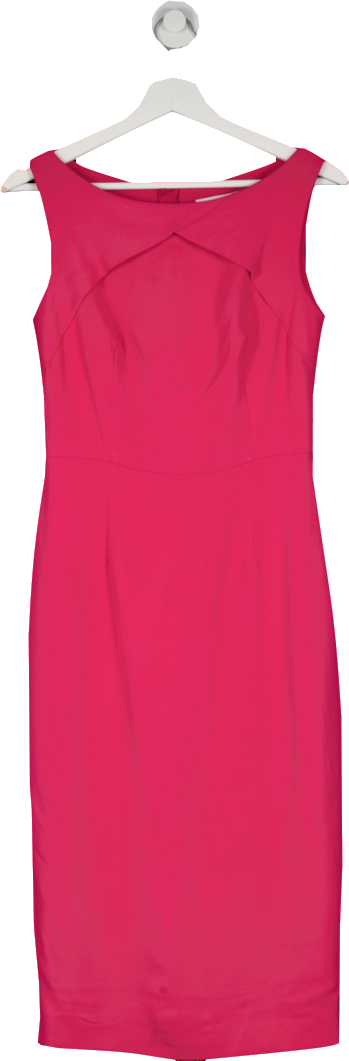 Fenn Wright Manson Pink Sleeveless Fitted Midi Dress UK 8
