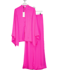 Serena Bute 2-piece Kimonon Sleeve Shirt And Wide Leg Trouser Set - Shocking Pink UK 8