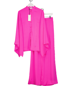 Serena Bute 2-piece Kimonon Sleeve Shirt And Wide Leg Trouser Set - Shocking Pink UK 8