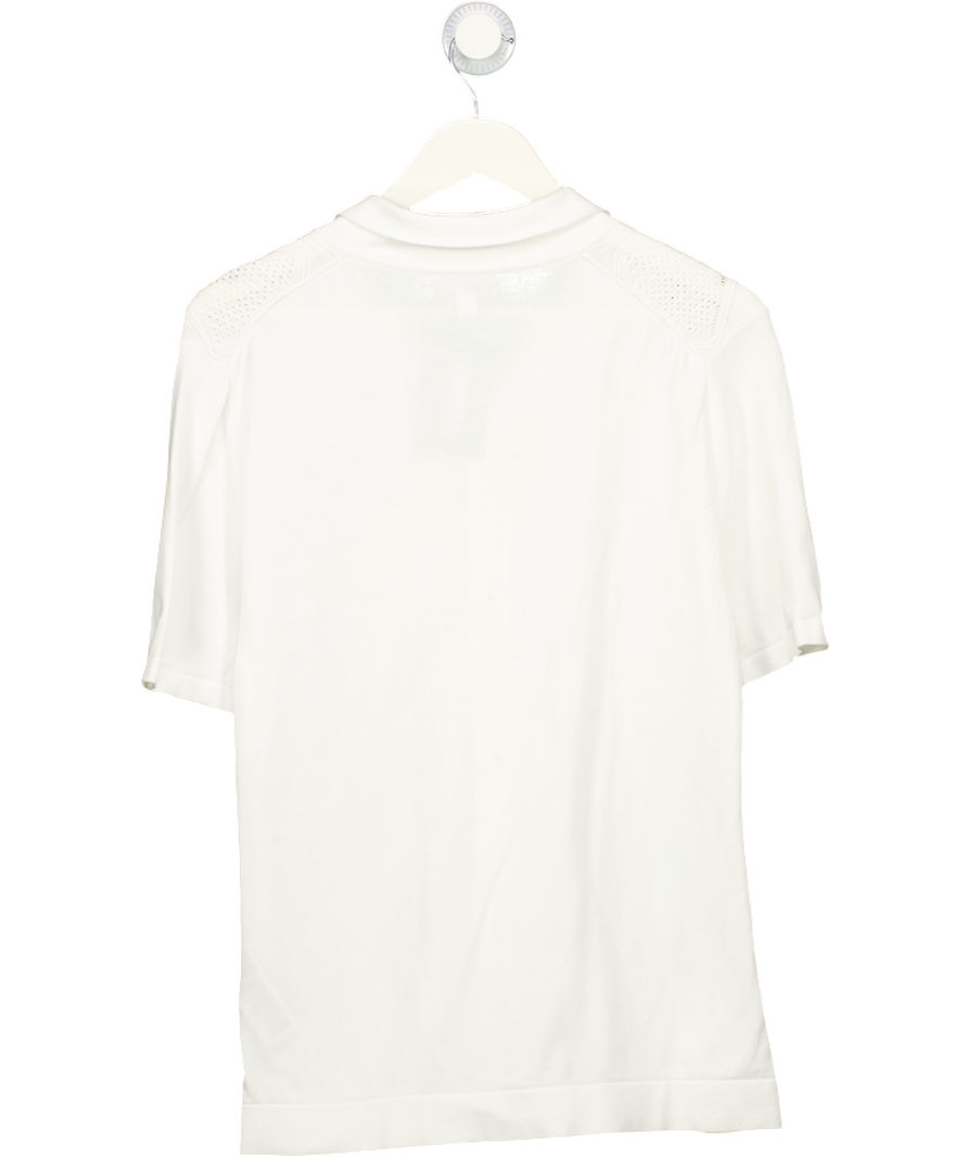 REISS White Cable Fortune Knit Cuban Shirt UK M