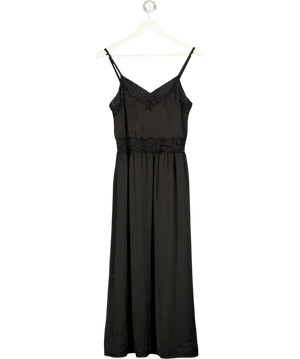 M&S Per Una Black Lace Trim Midi Dress UK 8