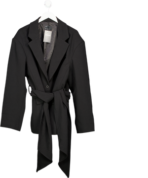 ASOS Black Tie Waist Single Breasted Blazer UK L