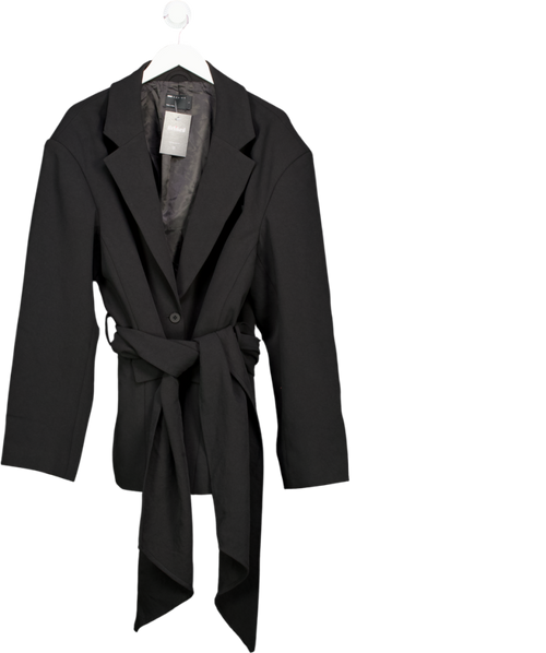 ASOS Black Tie Waist Single Breasted Blazer UK L