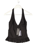 WHITE FOX Black Flirty Fever Halter Top UK XS