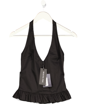 WHITE FOX Black Flirty Fever Halter Top UK XS