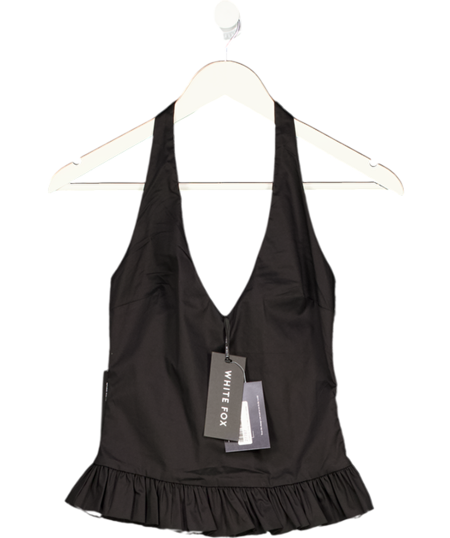 WHITE FOX Black Flirty Fever Halter Top UK XS