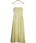 ASOS Yellow Satin Corset Seam Maxi Dress UK 10