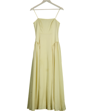ASOS Yellow Satin Corset Seam Maxi Dress UK 10