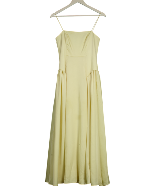 ASOS Yellow Satin Corset Seam Maxi Dress UK 10