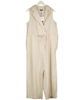 Whistles Beige Bella Linen Wrap Jumpsuit UK 14
