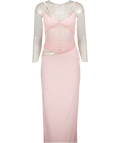 White Fox Call Me Up Maxi Dress Baby Pink UK M