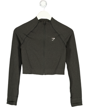 GYMSHARK Grey Long Sleeve Zipped Track Jacket UK S