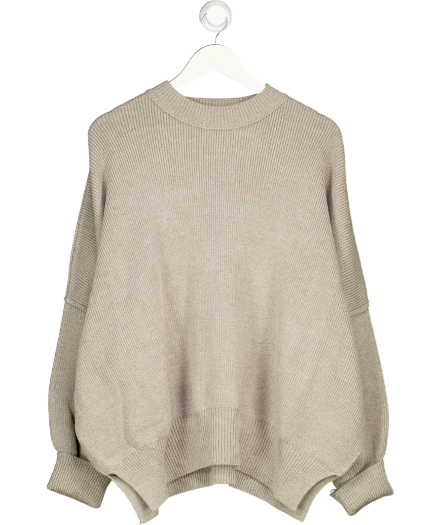 FREE PEOPLE Beige Easy Street Tunic Knit Sweater UK M