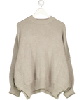 FREE PEOPLE Beige Easy Street Tunic Knit Sweater UK M