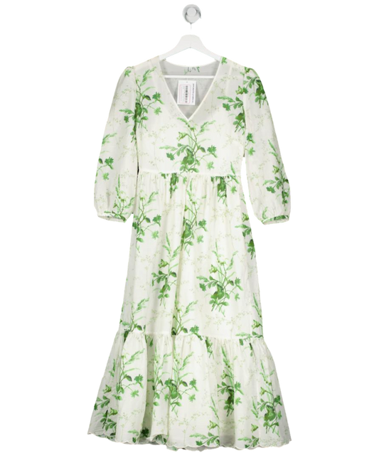 LK Bennett Cream Bronte Meadow Scene Print Silk-cotton Dress UK 6