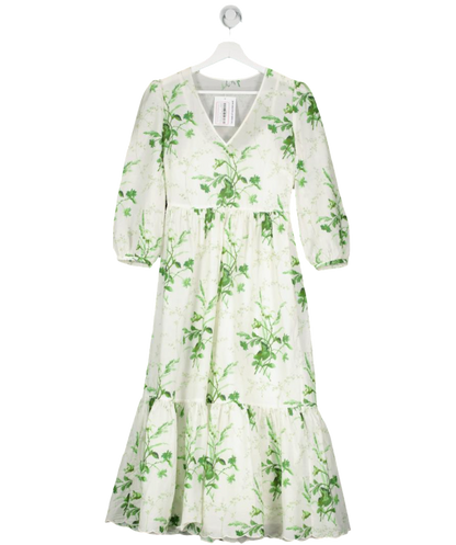 LK Bennett Cream Bronte Meadow Scene Print Silk-cotton Dress UK 6