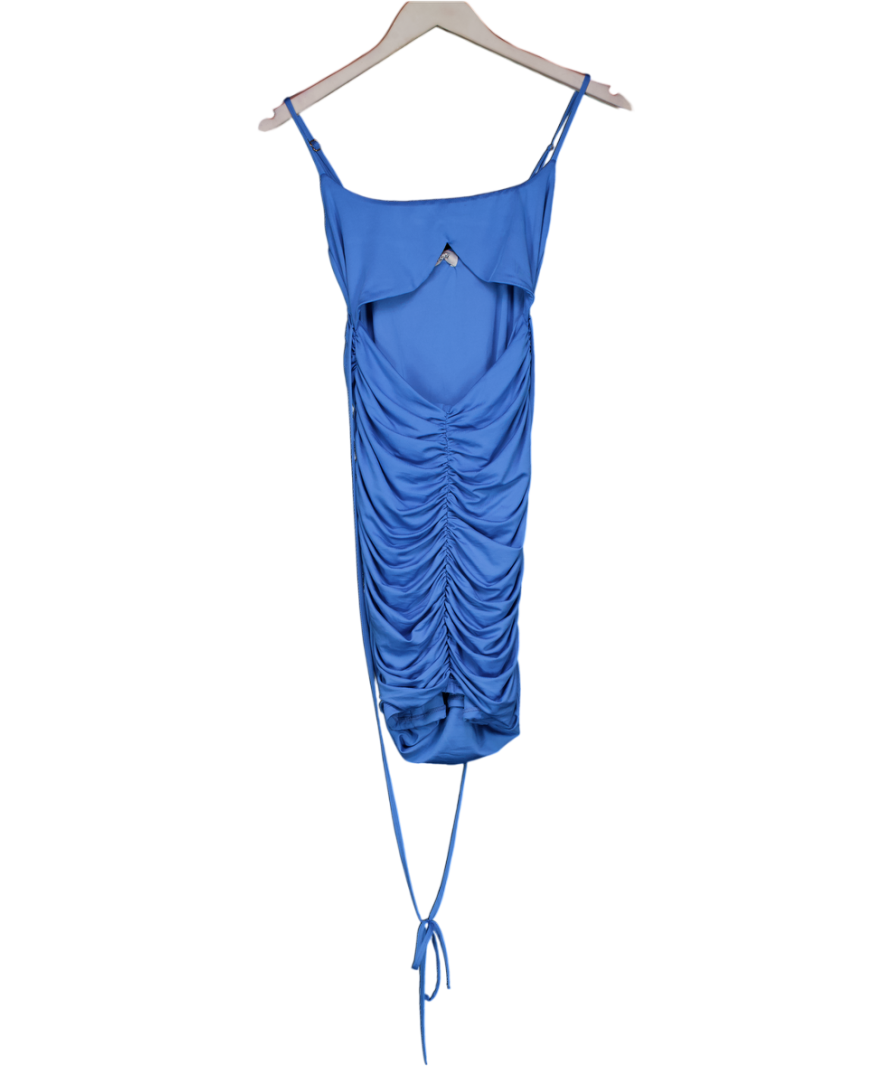 Oh Polly Blue Cut Out Ruched Mini Dress UK 10
