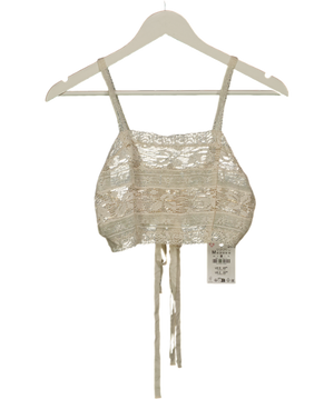 ZARA Cream Lace Crochet Strappy Top UK M