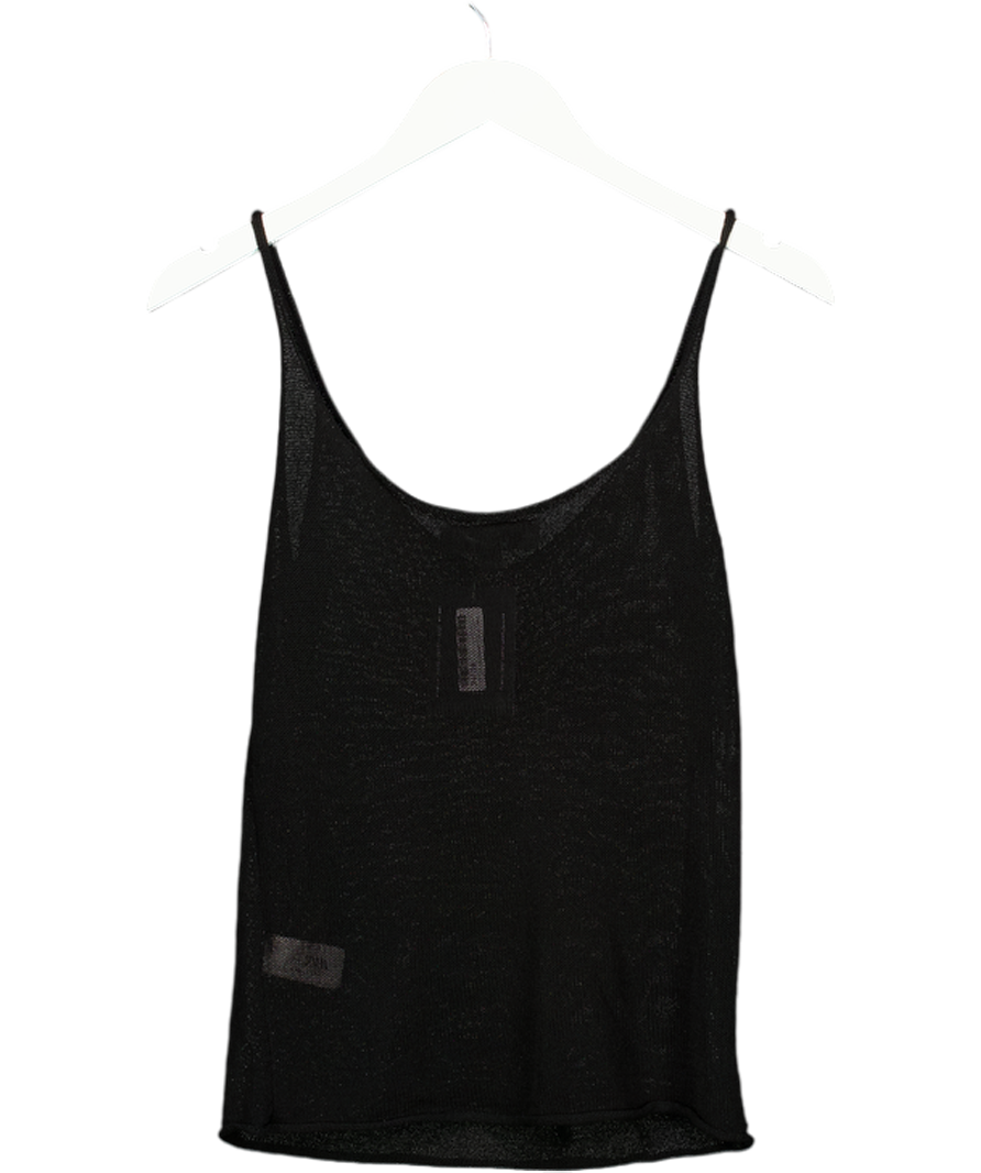ZARA Black Knitted Strappy Top UK S