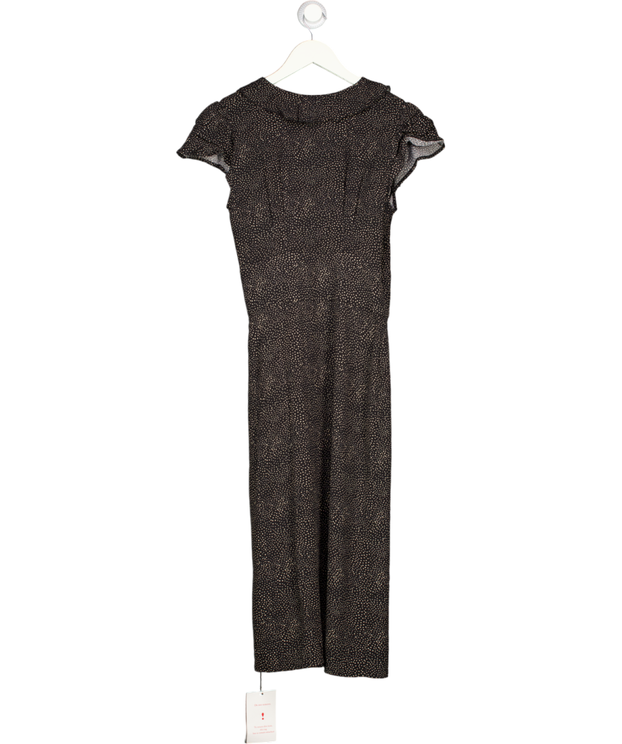 ROUJE PARIS Flores Black Spot Print Midi Dress Fr36 UK 8