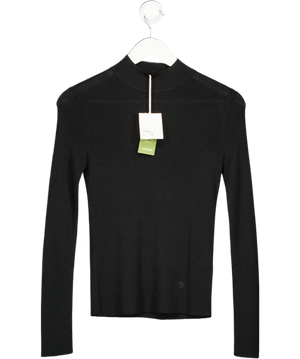 LILYSILK Black Essential Silk / Cashmere Blend Top UK XS